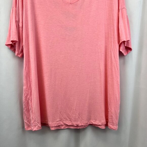 Bibi V-Neck Crisscross Back Short Sleeve Top Pink Womens Size Medium - Picture 5 of 9